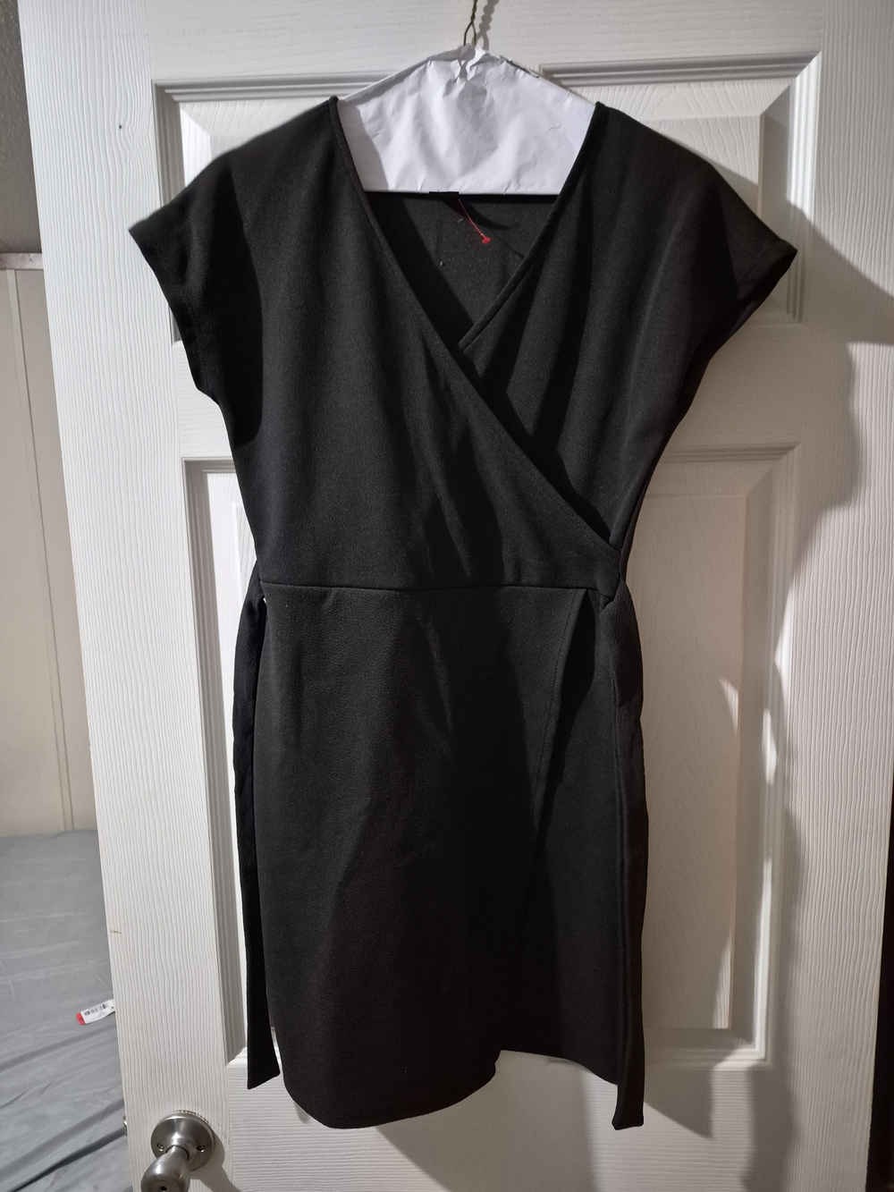 Rebel Sugar Black Wrap-Front Mini Dress